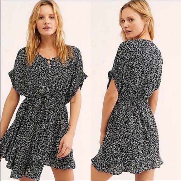 Free People Dresses & Skirts - Free People One Fine Day Mini Dress in Black Combo Oversized Small